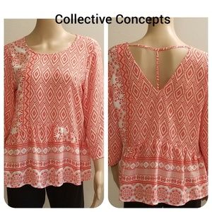 Patterned Top with Cutout by Collective Concepts-M